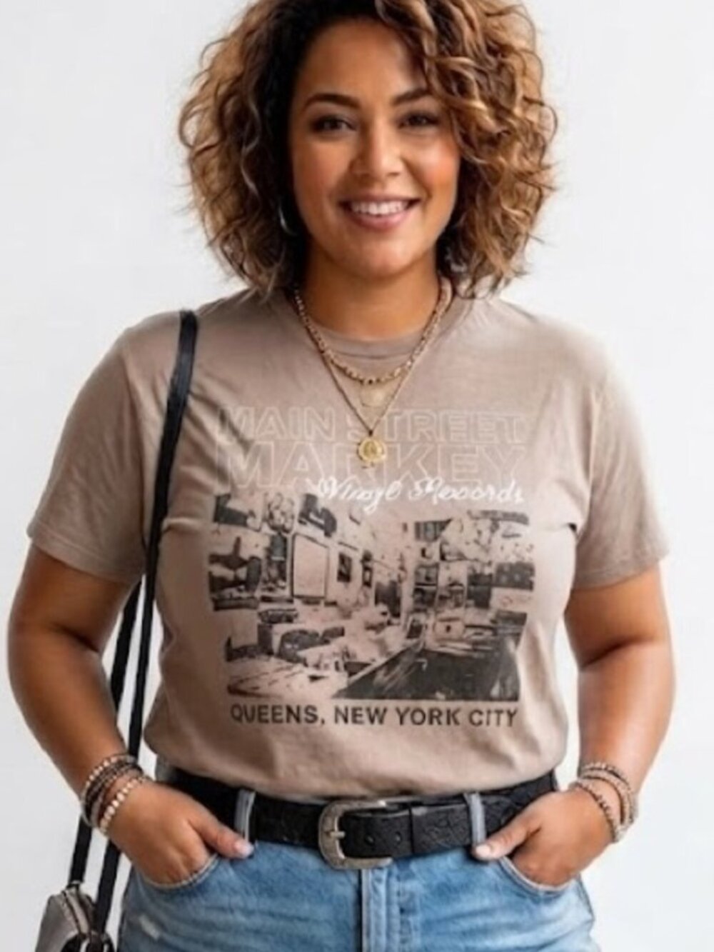 Main Street Market Vinyl Records Graphic T Shirt Queens NYC New York Size XL NWT